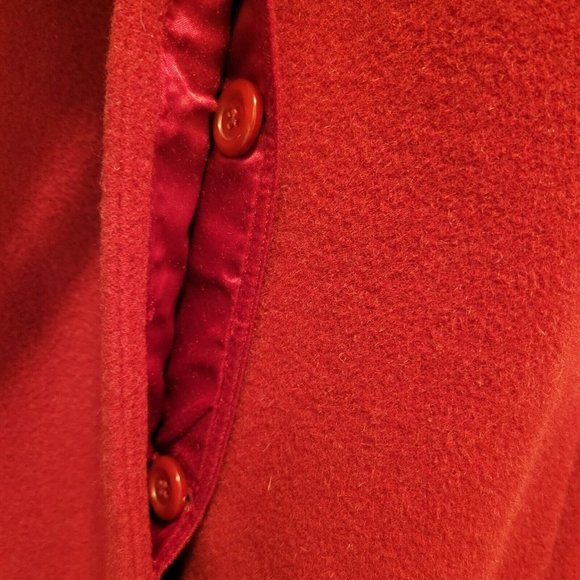 Hilary Radley Red Suri Alpaca Wool Blend Swing Coat A-Line Quiet Luxury Chic - Picture 4 of 11